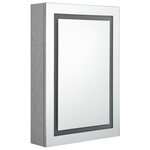 vidaXL Armoire de salle de bain à miroir LED gris béton 50x13x70 cm