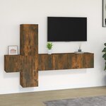 vidaXL Ensemble de meubles TV 5 Pièces Chêne fumé Bois d'ingénierie
