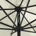 vidaXL Parasol d'extérieur avec mât en métal 390 cm blanc sable