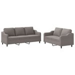 vidaXL Ensemble de canapés 2 Pièces avec coussins Taupe Tissu