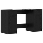 vidaXL Bureau avec porte Chêne noir 133 x 50 x 75 cm Bois d'ingénierie