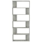 vidaXL Bibliothèque/Séparateur de pièce Gris béton Bois d'ingénierie