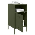 vidaXL Table de chevet vert olive 36x39x68 cm acier laminé à froid