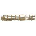 vidaXL Salon de jardin 10 Pièces bois de pin imprégné