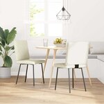 vidaXL Chaises à manger lot de 2 Crème Velours