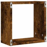 vidaXL Étagères murales sous forme de cube 2 Pièces chêne fumé 30x15x30cm