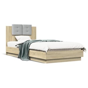 vidaXL Cadre de lit sans matelas chêne sonoma 90x200 cm
