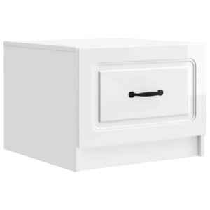 vidaXL Table basse Blanc brillant 49 x 50 x 37 cm Bois d'ingénierie