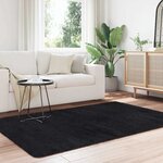 vidaXL Tapis Shaggy à poils longs NAVARRA noir 130x200 cm polyester