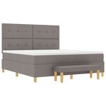 vidaXL Lit à ressorts avec tête de lit Taupe 200 x 180 cm tissu