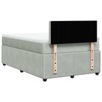 vidaXL Sommier à lattes de lit et matelas Gris clair 120x200cm Velours