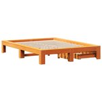 vidaXL Cadre de lit sans matelas cire marron 160x200cm bois pin massif