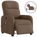vidaXL Fauteuil inclinable de massage électrique marron tissu