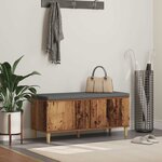 vidaXL Banc d'entrée avec coussin Bois ancien 100 x 38 x 46 cm