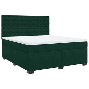 vidaXL Sommier à lattes de lit et matelas Vert foncé 180x200cm Velours