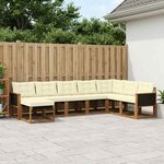 vidaXL Ensemble de canapés d'extérieur 8 Pièces Naturel et Crème