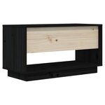 vidaXL Meuble TV Noir 74x34x40 cm Bois de pin massif