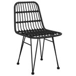 vidaXL Ensemble de salle à manger de jardin 3 pièces noir en poly rotin