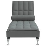 vidaXL Chaise longue de massage avec traversin gris foncé tissu
