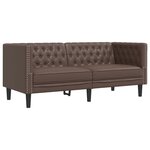 vidaXL Ensemble de canapé Chesterfield 2 Pièces marron similicuir
