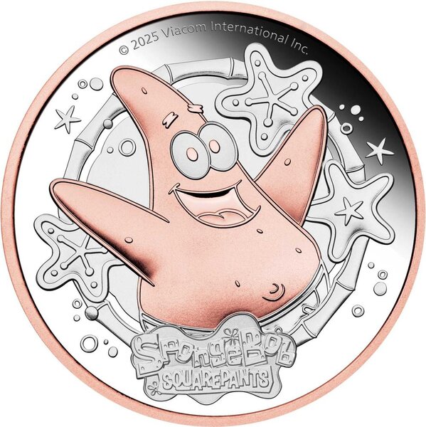 Pièce de monnaie en Argent 2 Dollars g 62.2 (2 oz) Millésime 2025 PATRICK STAR