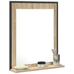 vidaXL Miroir de salle de bain avec étagère Noir 50 x 12 x 60 cm