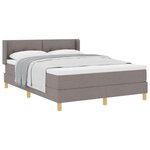 vidaXL Lit à ressorts avec matelas Taupe 200 x 140 cm tissu