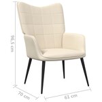 vidaXL Chaise de relaxation avec tabouret Crème Tissu