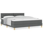 vidaXL Lit boxspring avec matelas Gris foncé 180 x 200 cm tissu