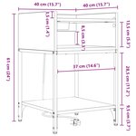 vidaXL Cabinet de chevet 2 Pièces Chêne Sonoma 40 x 40 x 61 cm