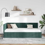 vidaXL Cadre de lit d'angle Vert foncé 100 x 200 cm Velours