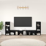 vidaXL Meuble TV 4 Pièces Chêne Noir Bois Ingénieur