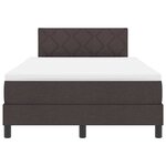 vidaXL Lit à ressorts avec matelas Marron foncé 120 x 190 cm tissu