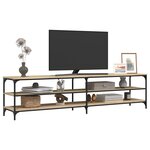 vidaXL Meuble TV chêne sonoma 200x30x50 cm bois d'ingénierie et métal