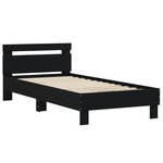 vidaXL Cadre de lit sans matelas avec tête de lit noir 90x200 cm