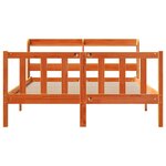 vidaXL Cadre de lit et tête de lit sans matelas cire marron 140x190 cm