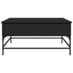 vidaXL Table basse noir 95x95x45 cm bois d'ingénierie et métal