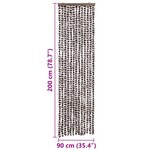 vidaXL Rideau anti-mouches beige et marron 56x200 cm chenille