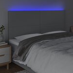 vidaXL Tête de lit à LED Gris clair 200x5x118/128 cm Tissu