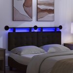 vidaXL Tête de lit suspendue Avec lumière LED Noir Simili cuir