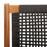 vidaXL Mobilier de jardin Noir 122 x 78 x 73 cm Bois d'Acacia Massif