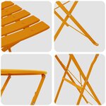 Set de bistro pliable 3 pièces jaune moutarde en acier