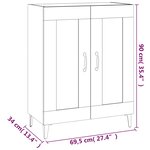 vidaXL Buffet chêne fumé 69 5x34x90 cm bois d'ingénierie