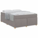 vidaXL Cadre de lit avec matelas avec matelas Taupe 140 x 200 cm tissu