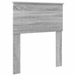 vidaXL Cadre de lit avec tête de lit Sonoma Gris et Argent 75 x 190 cm