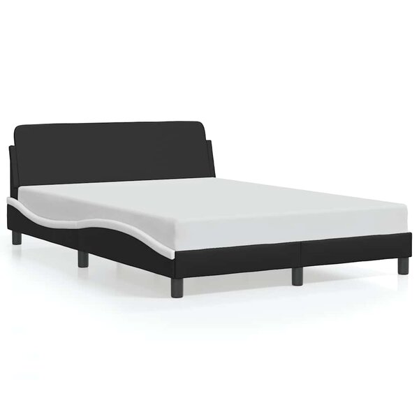 vidaXL Cadre de lit Dover noir et blanc 120x200 cm similicuir