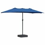 vidaXL Parasol de jardin Bleu 385 x 209 x 244 cm tissu