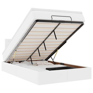 VidaXL Cadre de lit ottoman avec matelas blanc 120x200 cm similicuir