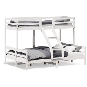 vidaXL Lit superposé sans matelas 90x200/140x200 cm blanc bois massif