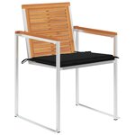 vidaXL Chaises de jardin lot de 6 avec coussins Bois d'acacia solide